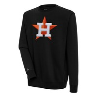 Men's Antigua  Black Houston Astros Victory Crewneck Chenille Pullover Sweatshirt