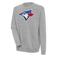 Men's Antigua  Heather Gray Toronto Blue Jays Victory Pullover Sweatshirt