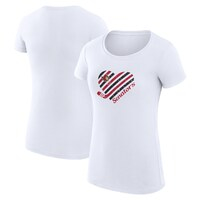 Women's G-III 4Her by Carl Banks White Ottawa Senators Heart Fitted T-Shirt