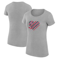 Women's G-III 4Her by Carl Banks Heather Gray Montreal Canadiens Heart Fitted T-Shirt