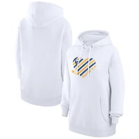 Women's G-III 4Her by Carl Banks  White Buffalo Sabres Heart Pullover Hoodie