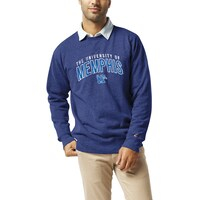Men's League Collegiate Wear  Heather Royal Memphis Tigers  Heritage Tri-Blend Pullover Sweatshirt