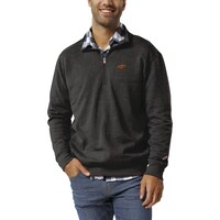 Men's League Collegiate Wear  Heather Charcoal Oklahoma State Cowboys  Heritage Tri-Blend Quarter-Zip Pullover Sweatshirt