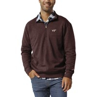 Men's League Collegiate Wear  Heather Maroon Virginia Tech Hokies  Heritage Tri-Blend Quarter-Zip Pullover Sweatshirt