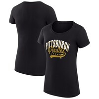 Women's G-III 4Her by Carl Banks  Black Pittsburgh Pirates Filigree Team Fitted T-Shirt
