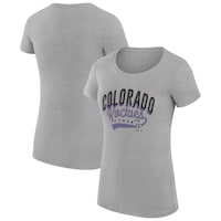 Women's G-III 4Her by Carl Banks  Heather Gray Colorado Rockies Filigree Team Fitted T-Shirt