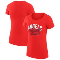 Women's G-III 4Her by Carl Banks  Red Los Angeles Angels Filigree Team Fitted T-Shirt