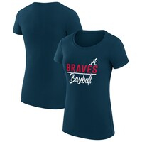 Women's G-III 4Her by Carl Banks  Navy Atlanta Braves Team Graphic Fitted T-Shirt