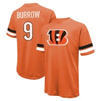 Men's Majestic Threads Joe Burrow Orange Cincinnati Bengals Name & Number Oversize Fit T-Shirt