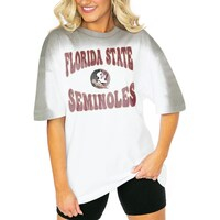 Women's Gameday Couture  White/Gray Florida State Seminoles Campus Glory Colorwave Oversized T-Shirt