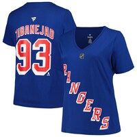 Women's Fanatics Branded Mika Zibanejad Blue New York Rangers Plus Size Name & Number T-Shirt