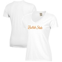 Women's  White Buffalo State Bengals Script Logo Comfort Wash V-Neck T-Shirt