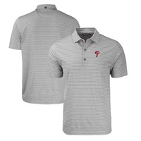 Men's Cutter & Buck Heather Gray Philadelphia Phillies Big & Tall Forge Eco Heathered Stripe Stretch Recycled Polo