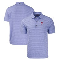 Men's Cutter & Buck Heather Royal Philadelphia Phillies Big & Tall Forge Eco Heathered Stripe Stretch Recycled Polo