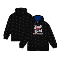 Men's Mitchell & Ness  Black Denver Nuggets Hardwood Classics Allover Print Pullover Hoodie