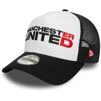 Youth New Era Black Manchester United Wordmark E-Frame 9FORTY Trucker Adjustable Hat