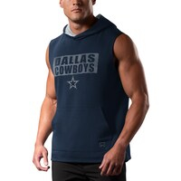 Men's MSX by Michael Strahan Navy Dallas Cowboys Marathon Sleeveless Hoodie T-Shirt