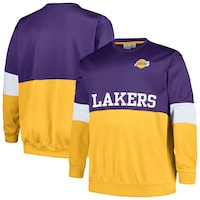 Men's Fanatics Branded Purple/Gold Los Angeles Lakers Big & Tall Split Pullover Sweatshirt