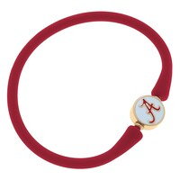 Women's CANVAS Style  Alabama Crimson Tide Enamel Silicone Bali Bracelet