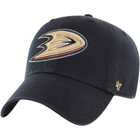 Men's '47  Black Anaheim Ducks Core Logo Clean Up Adjustable Hat