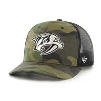 Men's '47 Camo/Black Nashville Predators Trucker Adjustable Hat