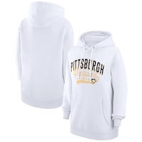 Women's G-III 4Her by Carl Banks  White Pittsburgh Penguins Filigree Logo Pullover Hoodie