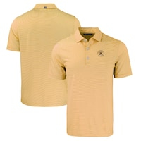 Men's Cutter & Buck  Gold/White Virginia Military Institute Keydets Forge Eco Double Stripe Stretch Recycled Polo
