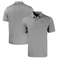 Men's Cutter & Buck  Black/White Texas Longhorns Forge Eco Double Stripe Stretch Recycled Polo