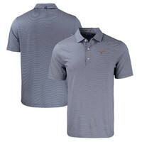 Men's Cutter & Buck  Navy/White Texas Longhorns Forge Eco Double Stripe Stretch Recycled Polo