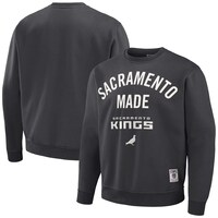 Men's NBA x Staple Anthracite Sacramento Kings Plush Pullover Sweatshirt