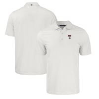 Men's Cutter & Buck White/Gray Texas Tech Red Raiders Pike Eco Symmetry Print Stretch Recycled Polo