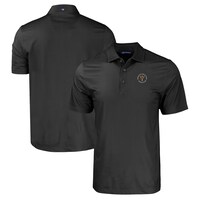 Men's Cutter & Buck Black Virginia Military Institute Keydets Pike Eco Tonal Geo Print Stretch Recycled Polo