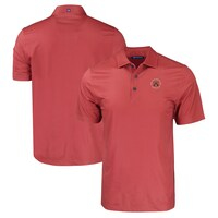 Men's Cutter & Buck Red Virginia Military Institute Keydets Pike Eco Tonal Geo Print Stretch Recycled Polo