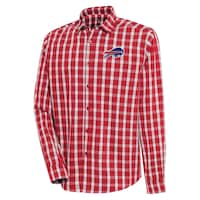 Men's Antigua  Red/Gray Buffalo Bills Carry Long Sleeve Button-Up Shirt