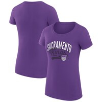 Women's G-III 4Her by Carl Banks  Purple Sacramento Kings Filigree Logo Fitted T-Shirt