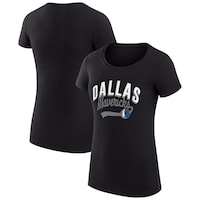 Women's G-III 4Her by Carl Banks  Black Dallas Mavericks Filigree Logo Fitted T-Shirt