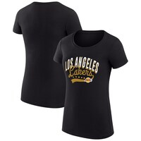 Women's G-III 4Her by Carl Banks  Black Los Angeles Lakers Filigree Logo Fitted T-Shirt