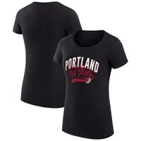 Women's G-III 4Her by Carl Banks  Black Portland Trail Blazers Filigree Logo Fitted T-Shirt