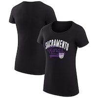 Women's G-III 4Her by Carl Banks  Black Sacramento Kings Filigree Logo Fitted T-Shirt