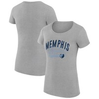 Women's G-III 4Her by Carl Banks  Heather Gray Memphis Grizzlies Filigree Logo Fitted T-Shirt