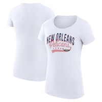Women's G-III 4Her by Carl Banks  White New Orleans Pelicans Filigree Logo Fitted T-Shirt