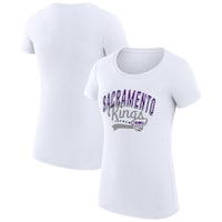 Women's G-III 4Her by Carl Banks  White Sacramento Kings Filigree Logo Fitted T-Shirt