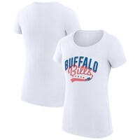 Women's G-III 4Her by Carl Banks White Buffalo Bills Filigree Logo Fitted T-Shirt
