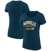Women's G-III 4Her by Carl Banks Navy Nashville Predators Filigree Logo Fitted T-Shirt