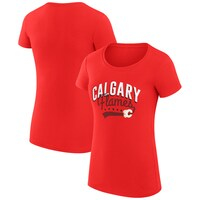 Women's G-III 4Her by Carl Banks Red Calgary Flames Filigree Logo Fitted T-Shirt