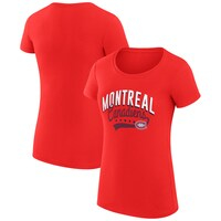 Women's G-III 4Her by Carl Banks Red Montreal Canadiens Filigree Logo Fitted T-Shirt