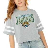 Women's Gameday Couture  Gray Jacksonville Jaguars Gridiron Glam Cropped T-Shirt