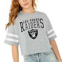 Women's Gameday Couture  Gray Las Vegas Raiders Gridiron Glam Cropped T-Shirt