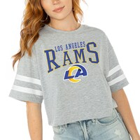 Women's Gameday Couture  Gray Los Angeles Rams Gridiron Glam Cropped T-Shirt