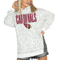 Womens' Gameday Couture  White Arizona Cardinals Leopard Side Slit Pullover Hoodie
